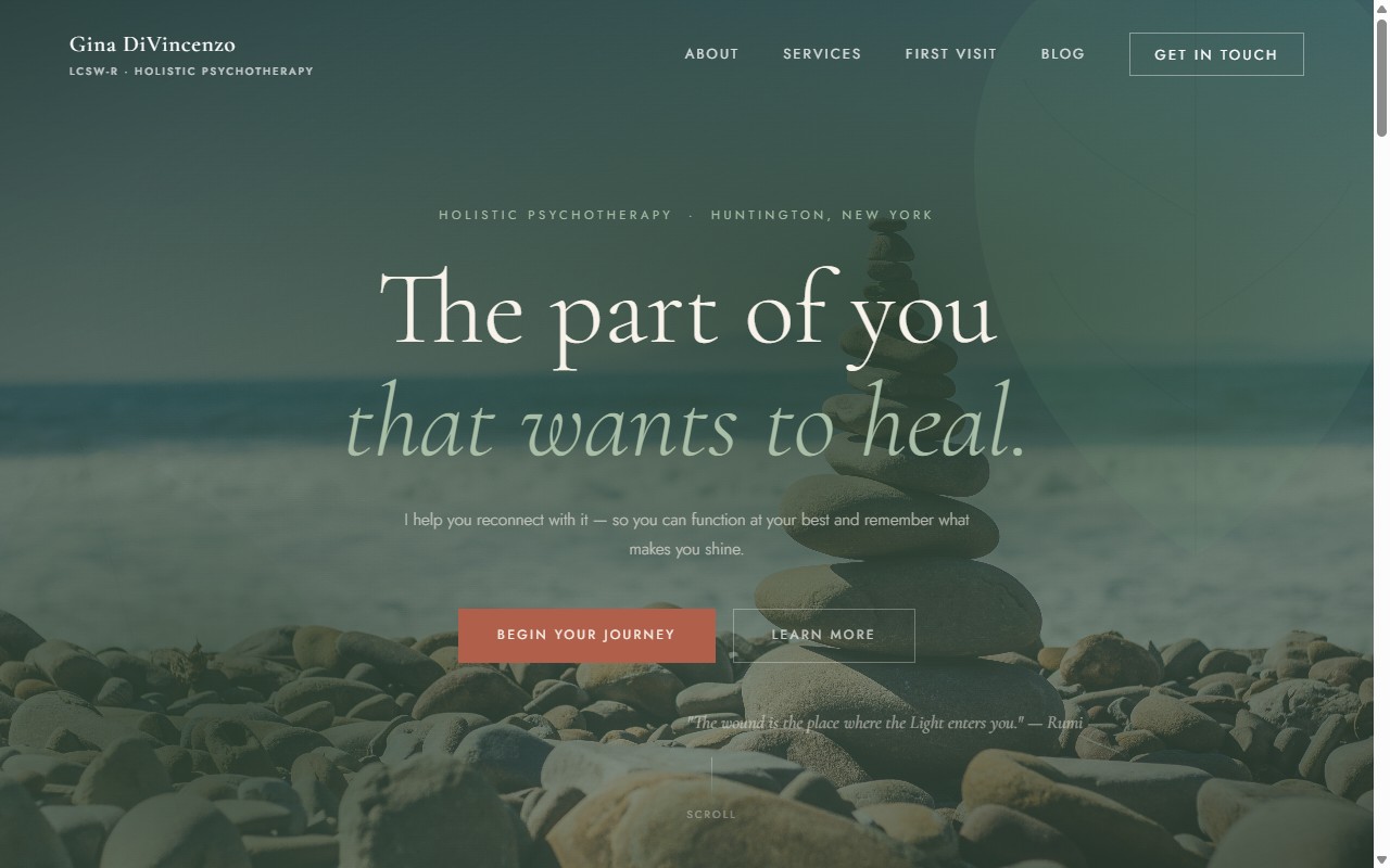 Holistic Healing with Gina — website redesign